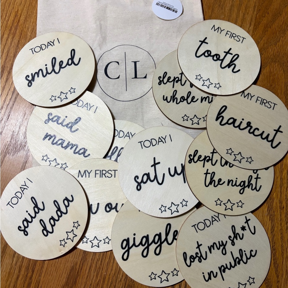 Baby Milestone Wooden Discs